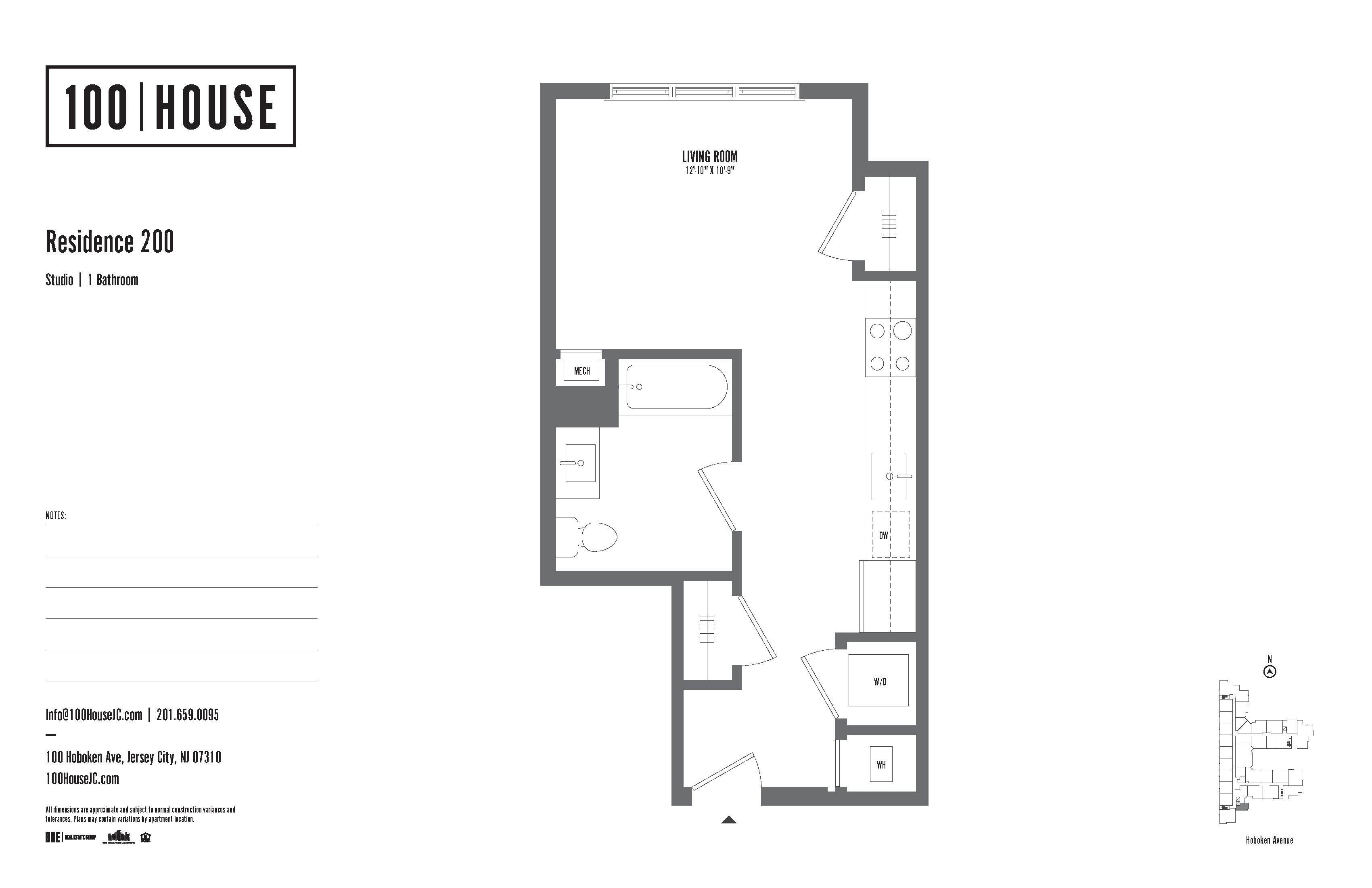 Floor plan for studio, 1 bath, 465 sqft